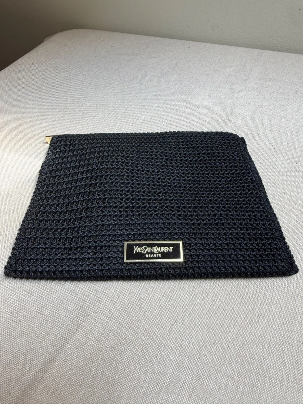 Yves Saint Laurent Beaute Black Woven Cosmetic Bag